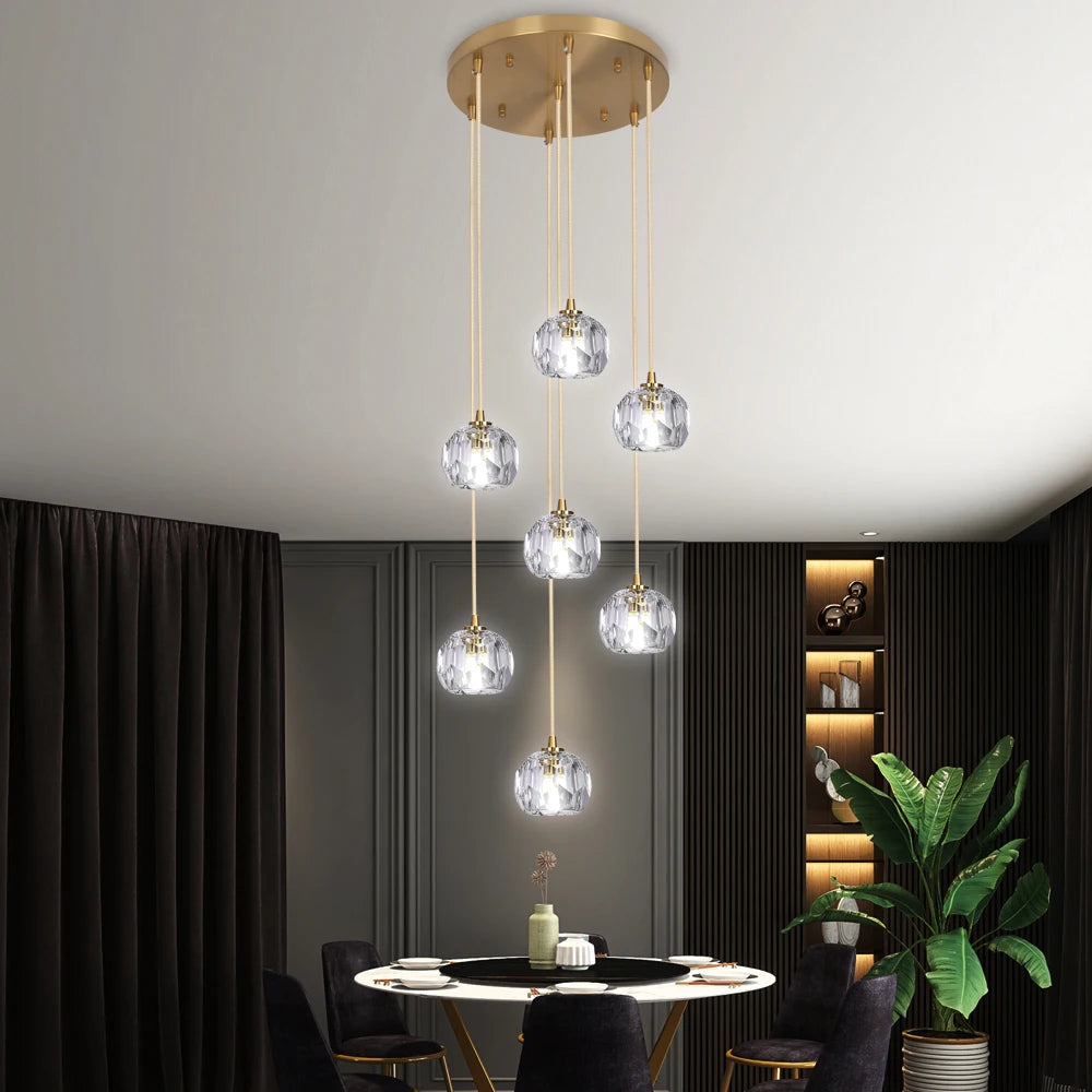 Vetrulus Crystal Pendant Ceiling Light Modern Chandelier