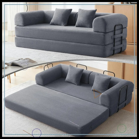 Corduroy Sleeper Sofa Bed Convertible Floor Couch For Living Room