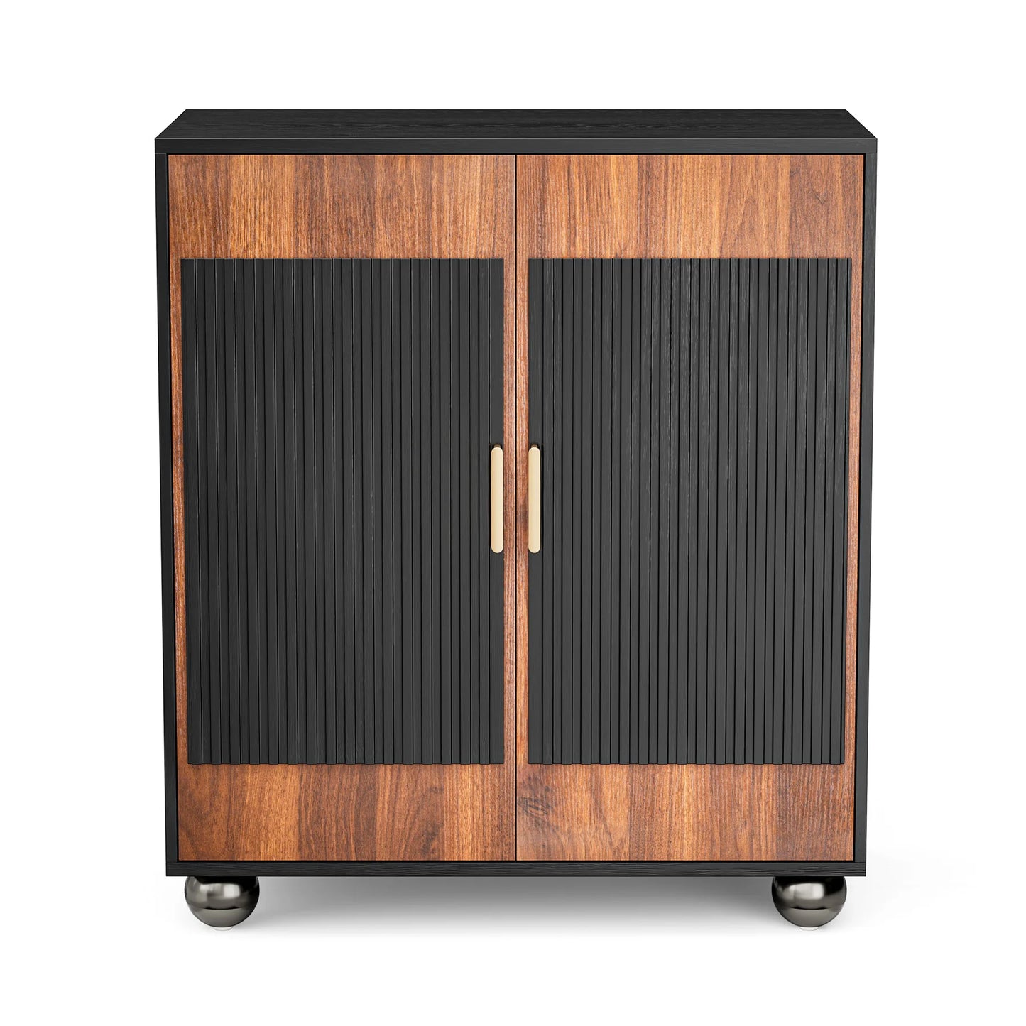 Fluted Modular Credenza Buffet Cabinet With Storage