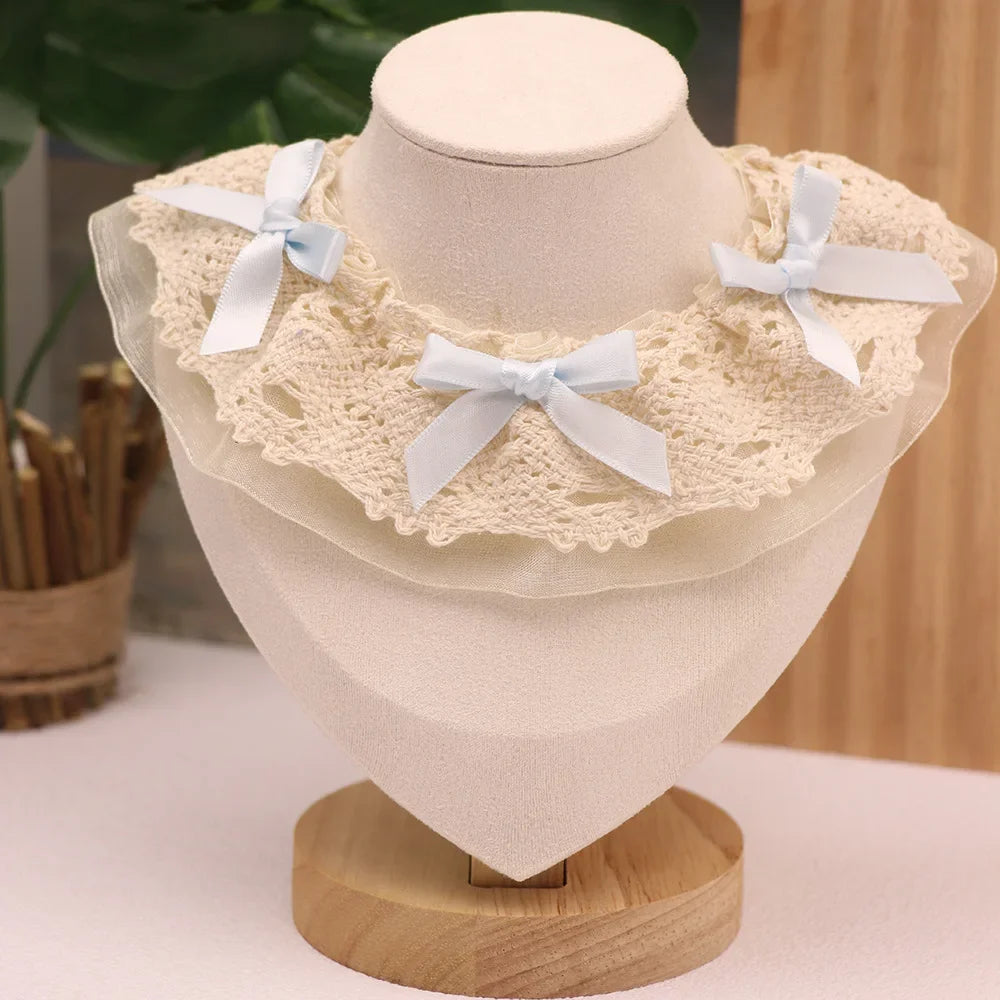 Pet Teddy Lace Bow Water Scarf For Cats And Small Dogs
