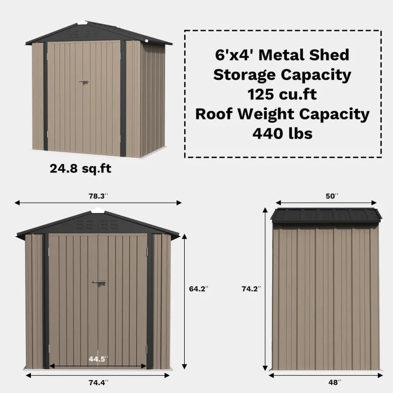 Outdoor Metal Storage Shed With Lockable Door Heavy Duty