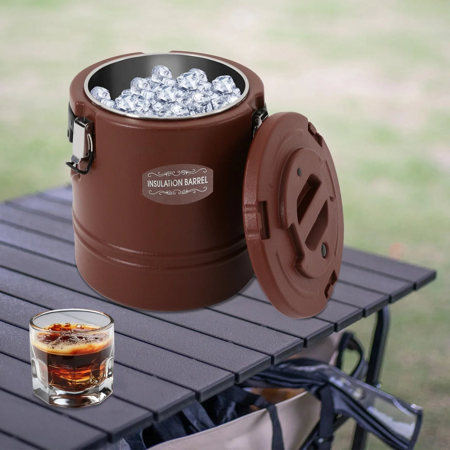 Portable Insulated Stainless Steel Bucket With Leakproof Handle