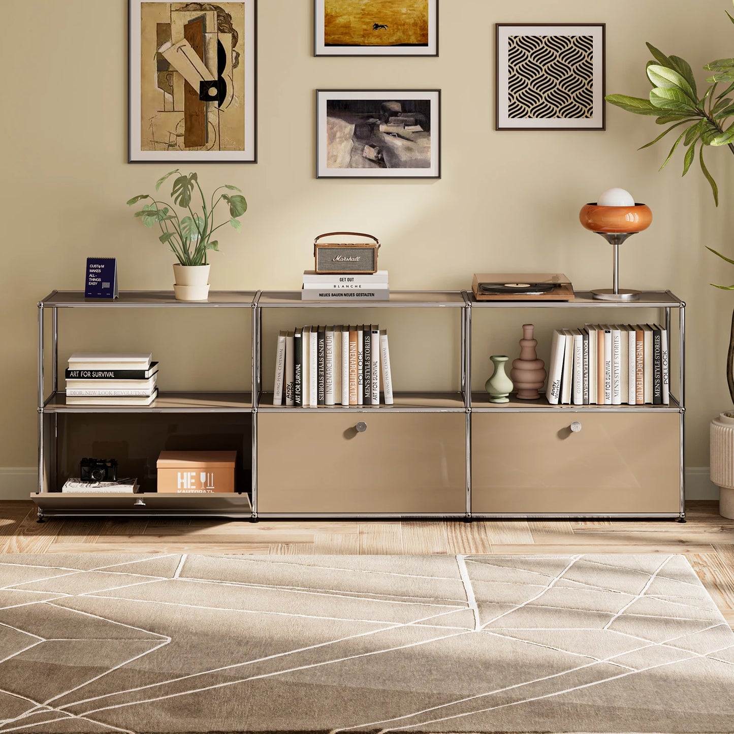 Stainless Steel Storage Cabinet Sideboard For Living Room