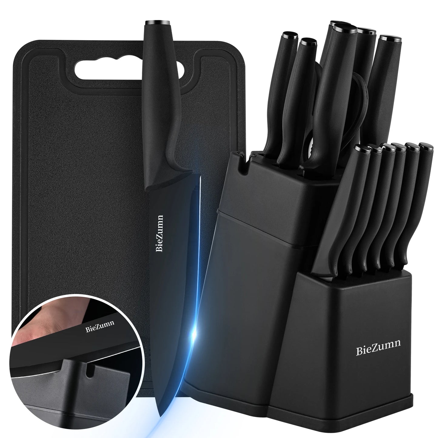 Mothe Professional Knife Set With Built In Sharpener Holder