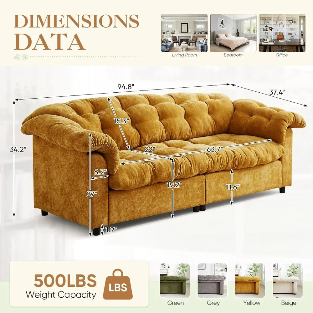 Cloud Couch Chenille Tufted Sofa For Modern Living Room