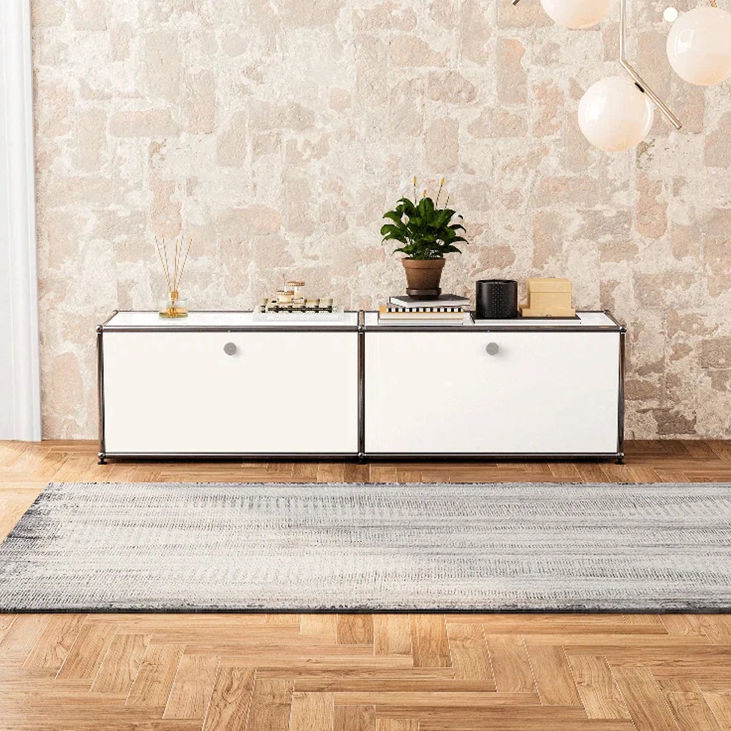 Stainless Steel Storage Cabinet Sideboard For Living Room