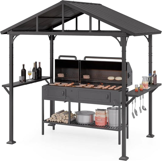Outdoor Gazebo With Bar And Tool Hooks