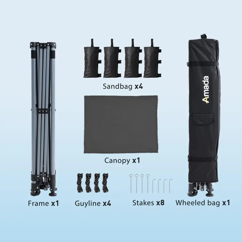 Pop Up Canopy Tent With Easy Setup And Wheeled Shelter