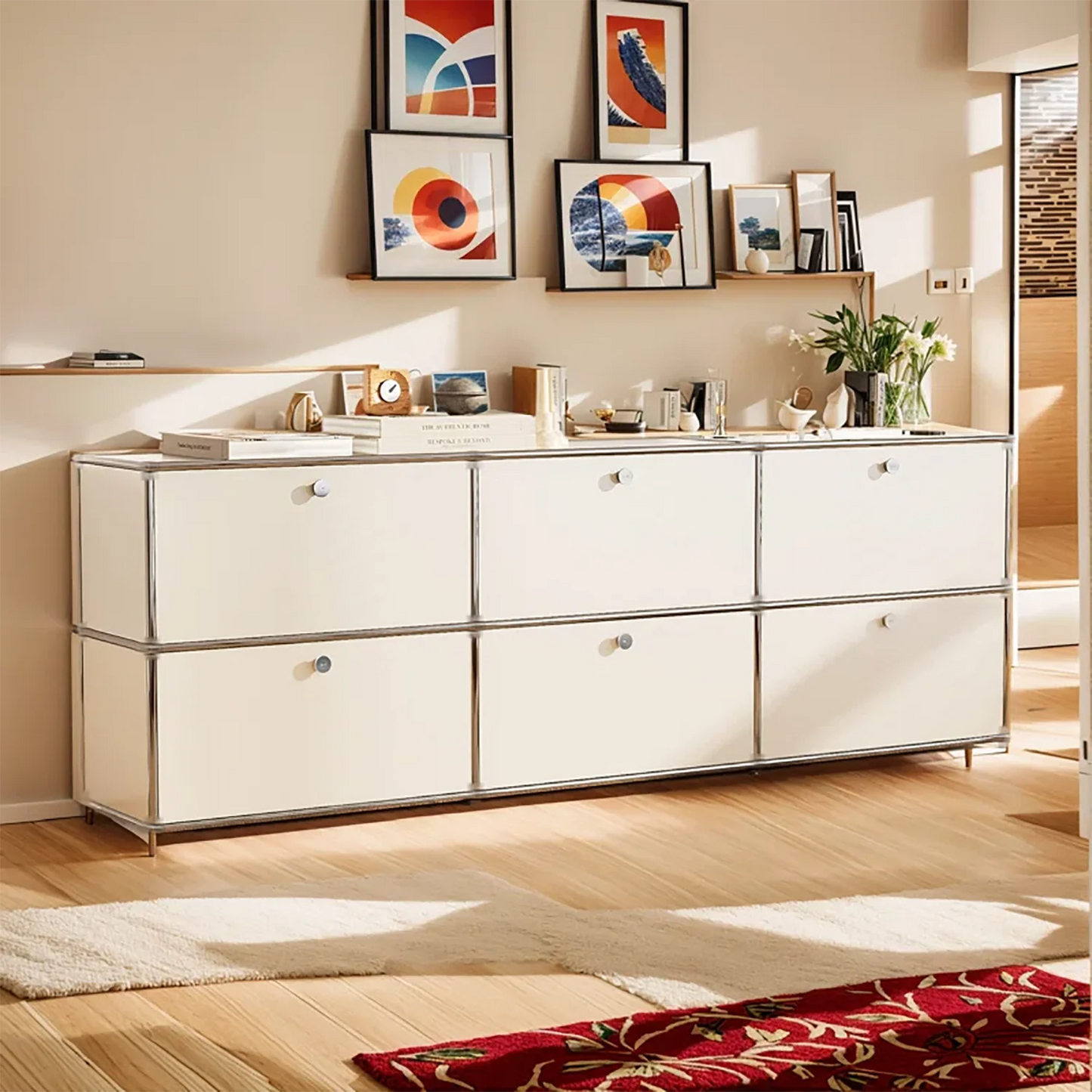 Stainless Steel Storage Cabinet Sideboard For Living Room