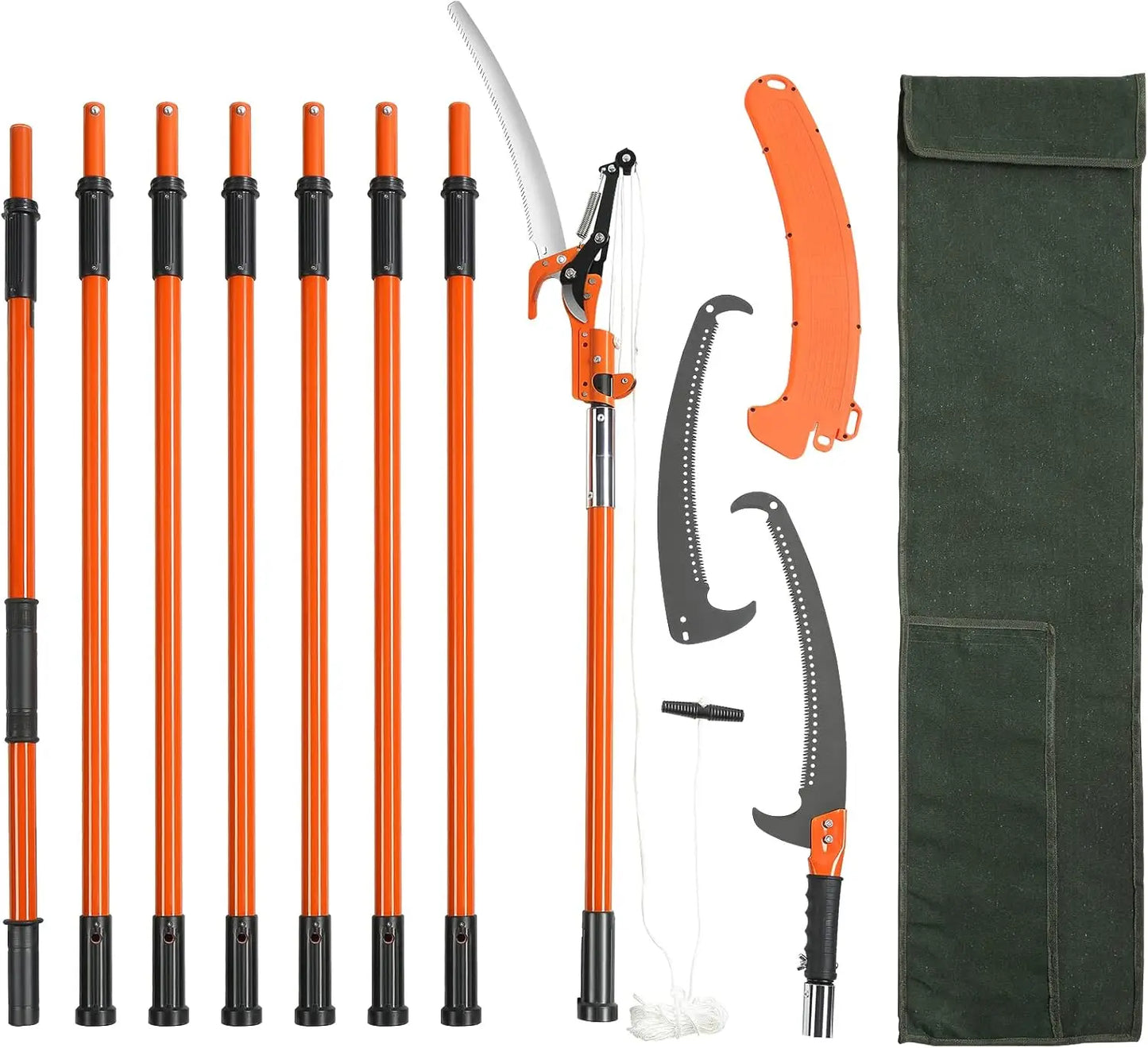 VEVOR Extendable Pole Saw With Fiberglass Handles And Steel Blade