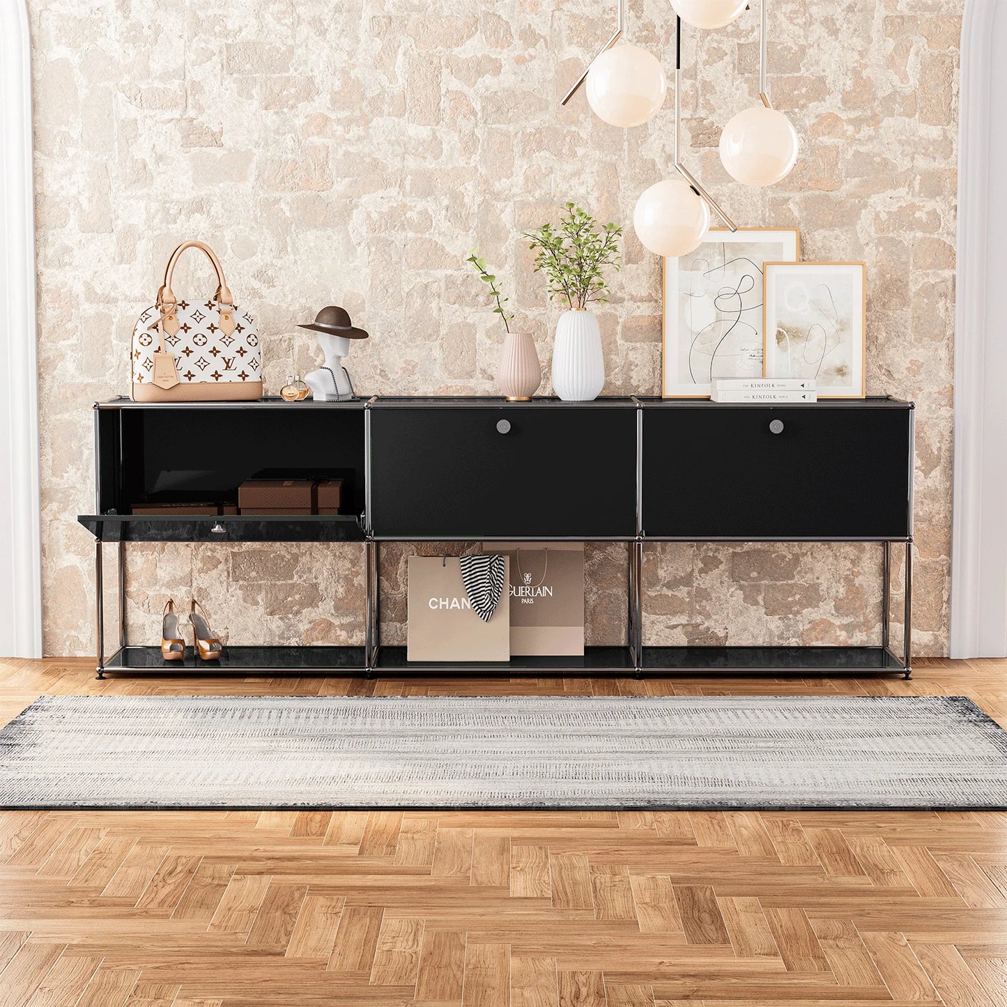Stainless Steel Storage Cabinet Sideboard For Living Room