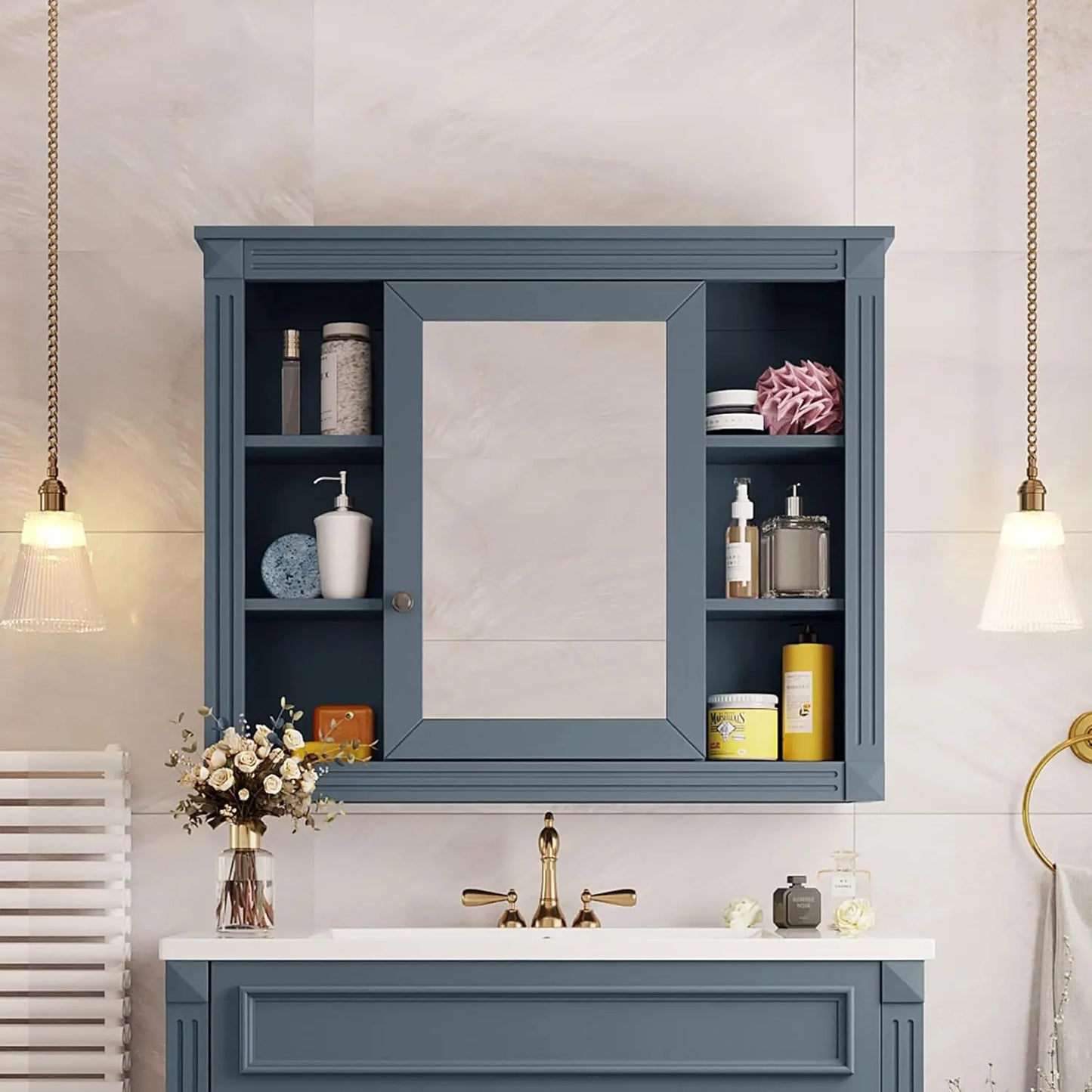 Bathroom Vanity With Medicine Cabinet Undermount Sink Doors Drawers