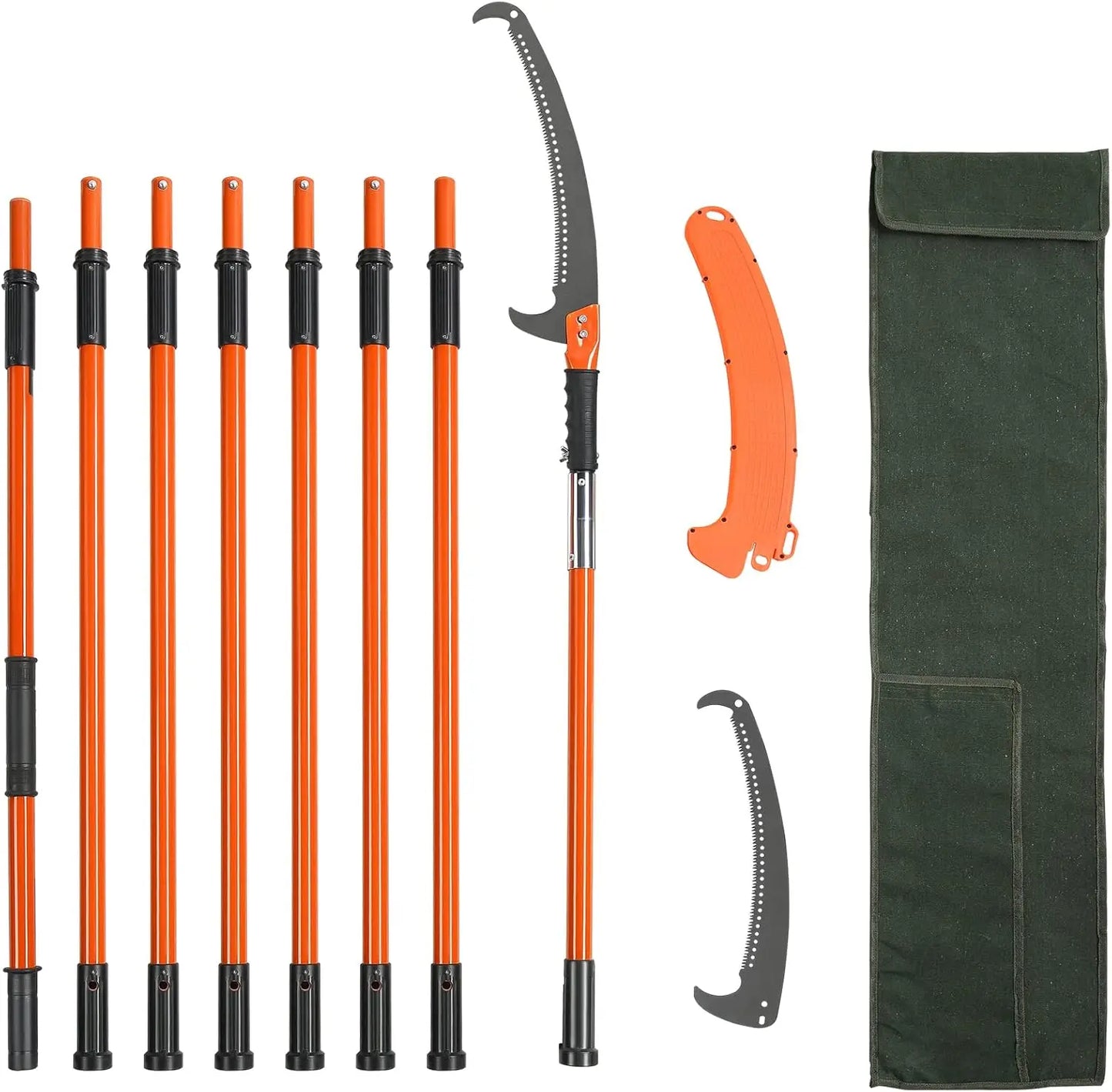 VEVOR Extendable Pole Saw With Fiberglass Handles And Steel Blade