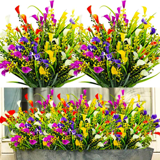 Calla Lily Artificial Flowers Indoor Outdoor UV Resistant Plastic Garden